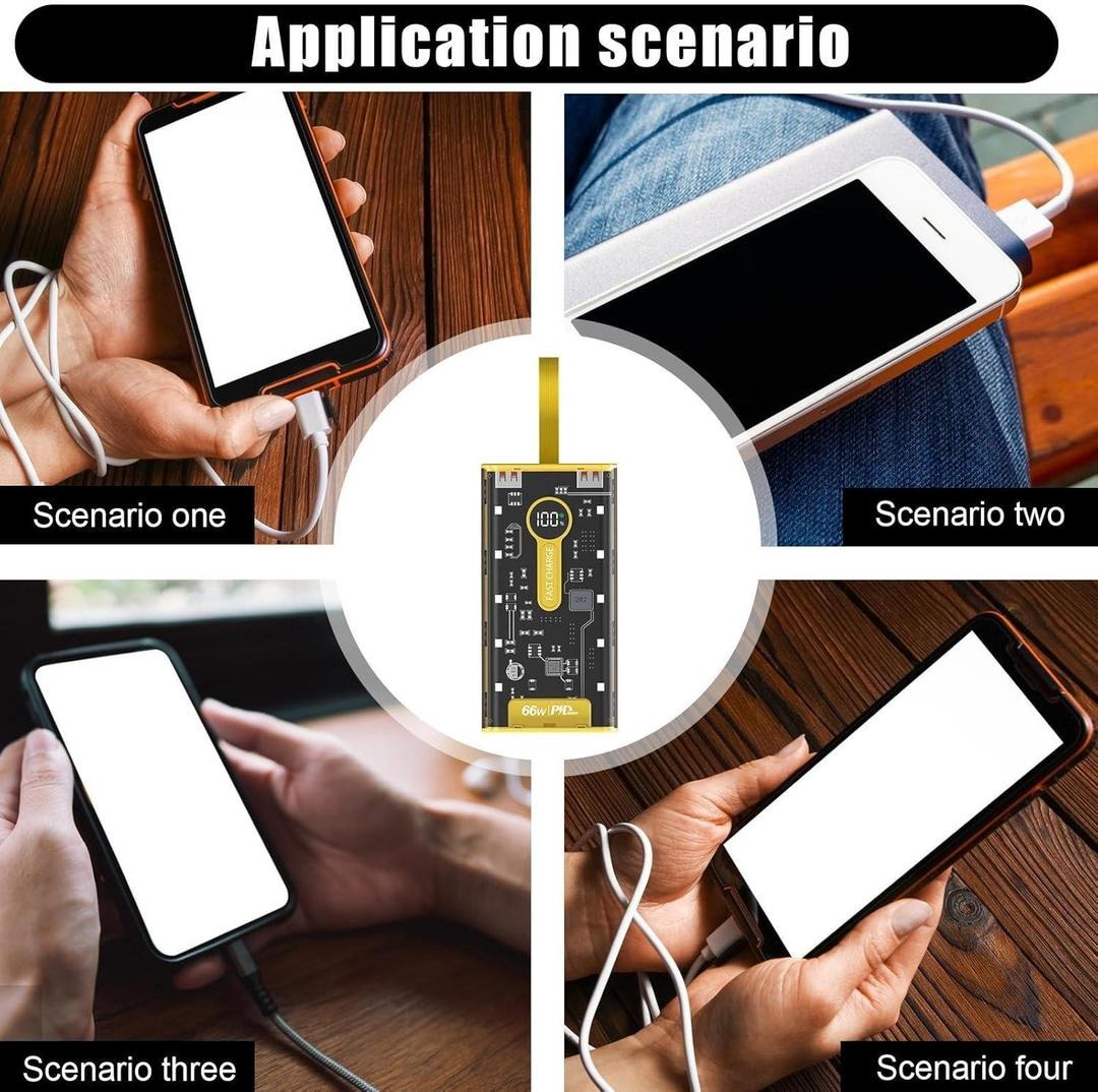 20000mAh Transparent Power Bank with LED Display