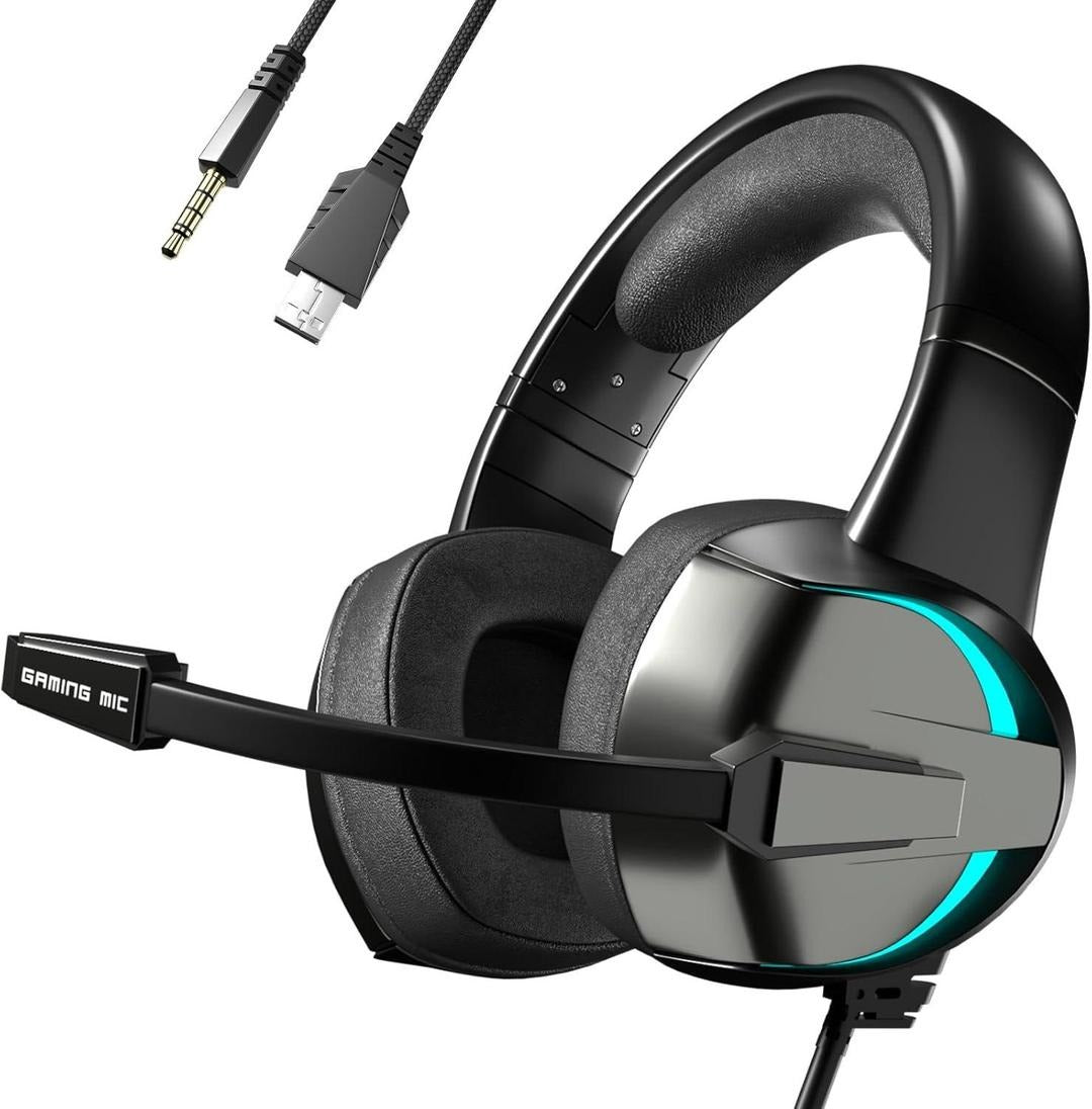 BEEXCELLENT GM-7 RGB Gaming Headset 7.1 Surround Sound | Noise Cancelling Mic | LED Lights
