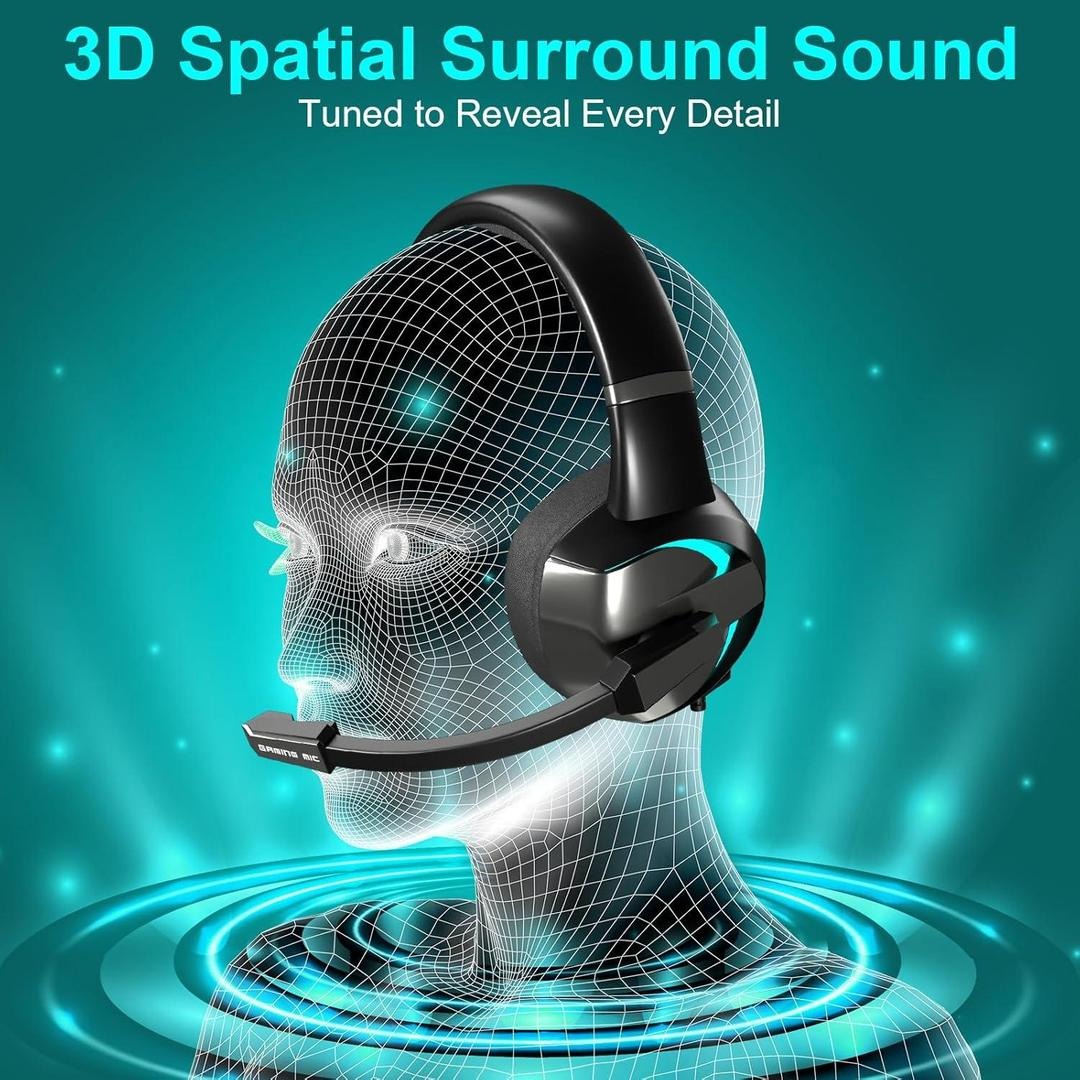 BEEXCELLENT GM-7 RGB Gaming Headset 7.1 Surround Sound | Noise Cancelling Mic | LED Lights