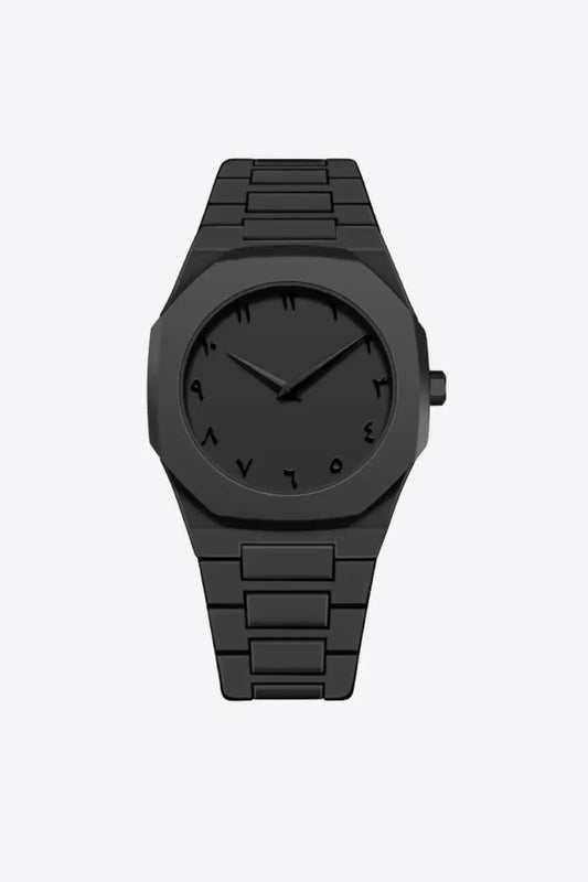 Men's Quartz Watch - Round Black Luxury Timepiece -