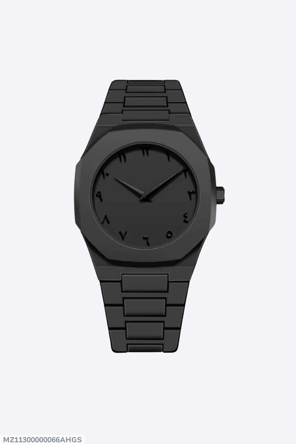 Men's Quartz Watch - Round Black Luxury Timepiece -