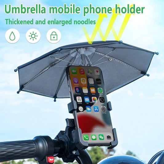 Motorcycle Phone Holder with Umbrella Sunshade – Waterproof, Sunproof,Adjustable Bracket Mount