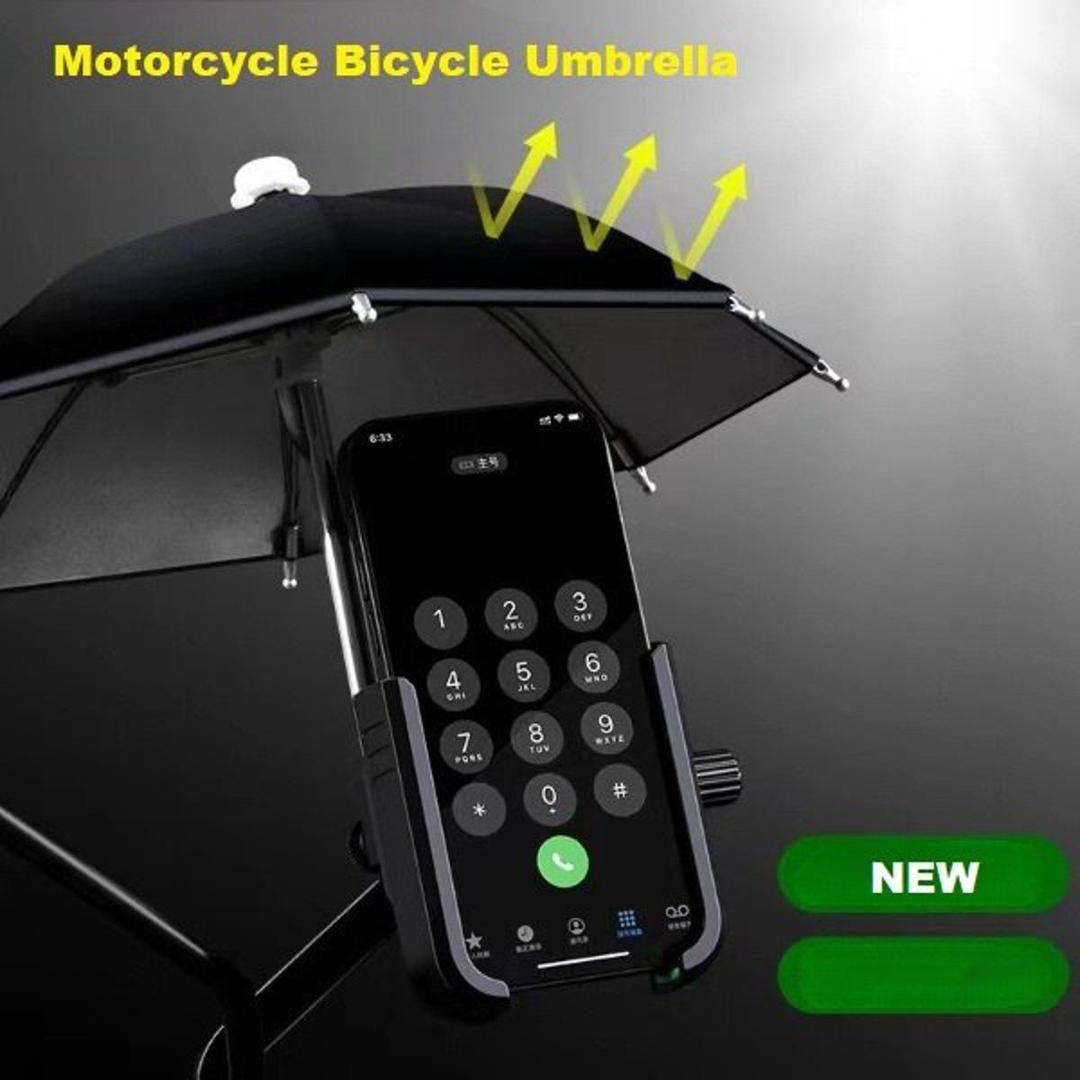Motorcycle Phone Holder with Umbrella Sunshade – Waterproof, Sunproof,Adjustable Bracket Mount