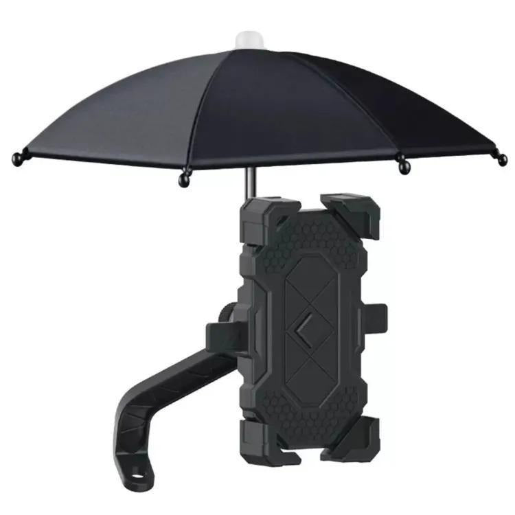 Motorcycle Phone Holder with Umbrella Sunshade – Waterproof, Sunproof,Adjustable Bracket Mount