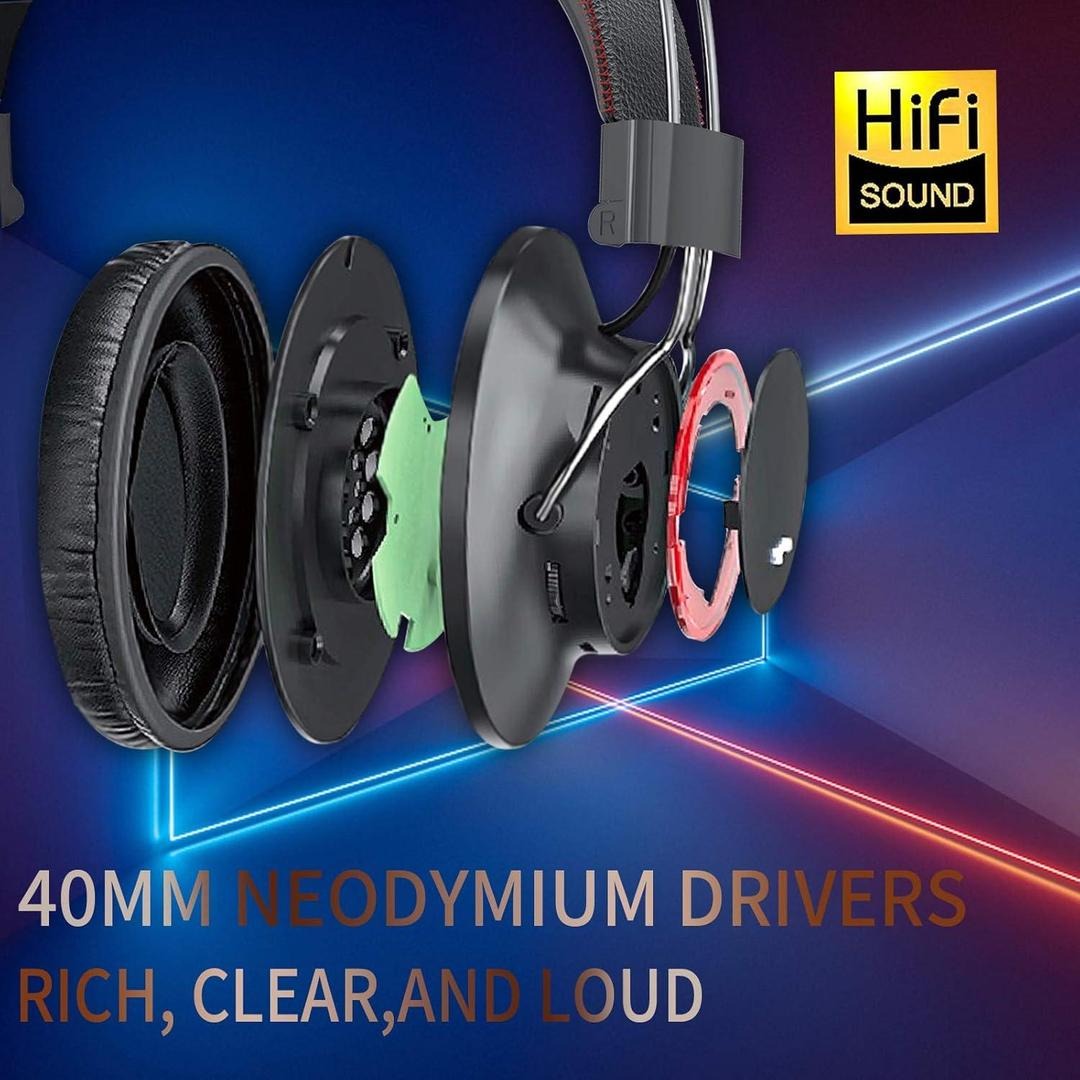 Black Gaming Headset - NIA S3000 Wireless Bluetooth Headphones